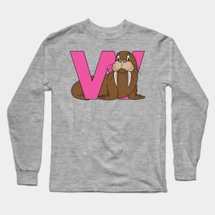 Letter W with Walrus Long Sleeve T-Shirt